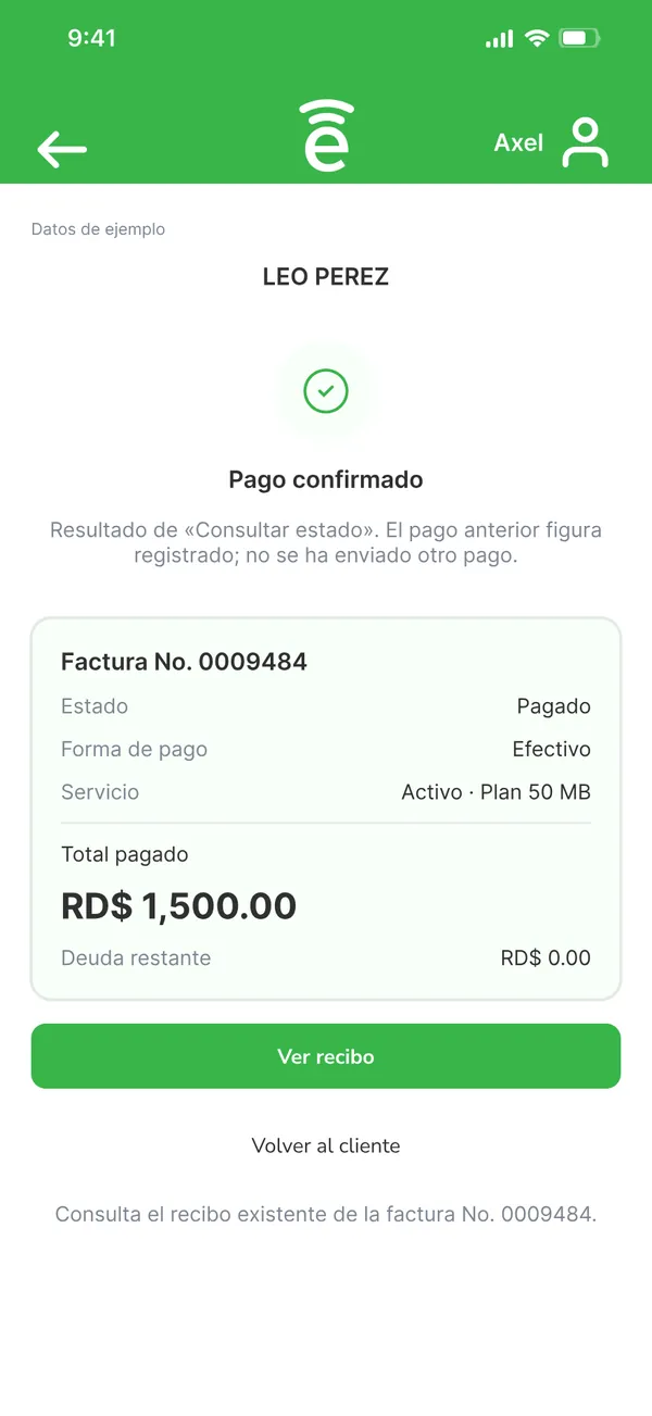 Pago confirmado