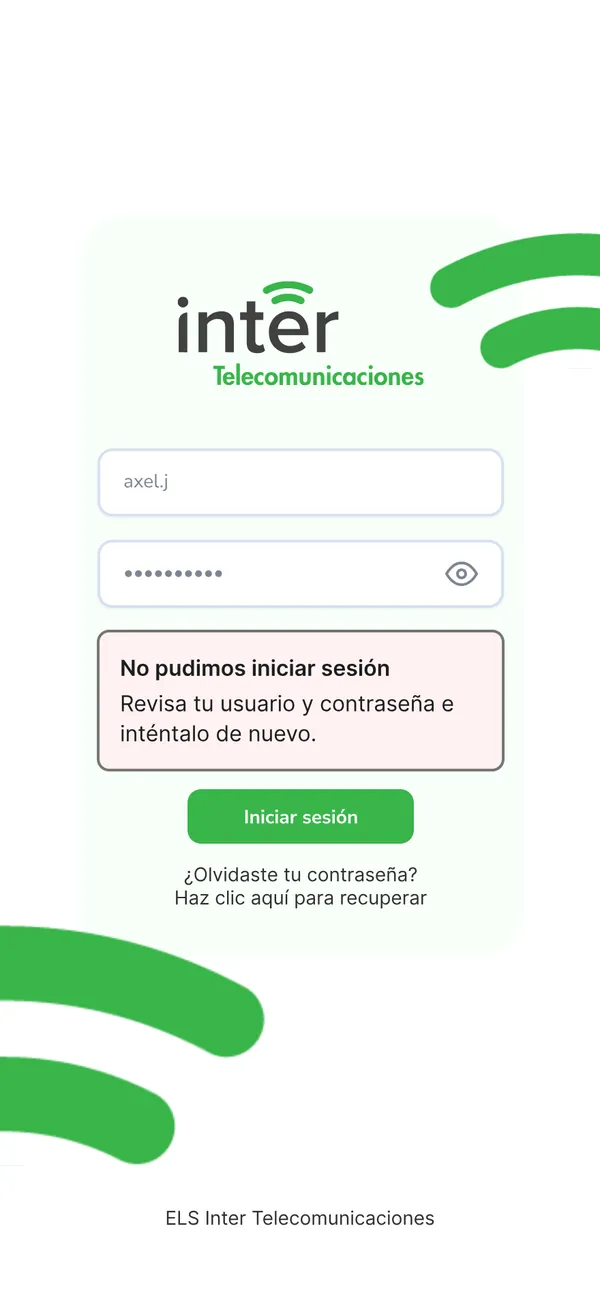 Credenciales incorrectas